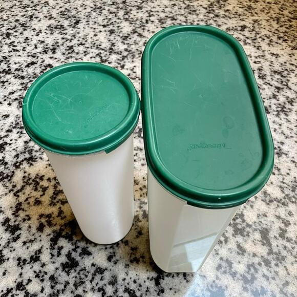 Tupperware Modular Mates Food Storage Container #4 Hunter Green 1614 1643 Lot x2 - Picture 13 of 13